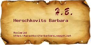 Herschkovits Barbara névjegykártya